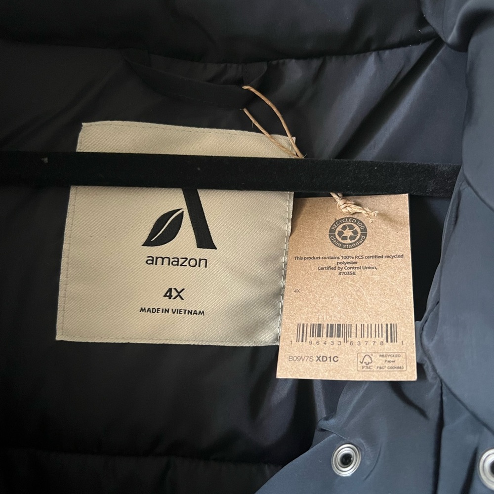 NWT Amazon aware women’s long puffer coat Sz 4X - Picture 3 of 6